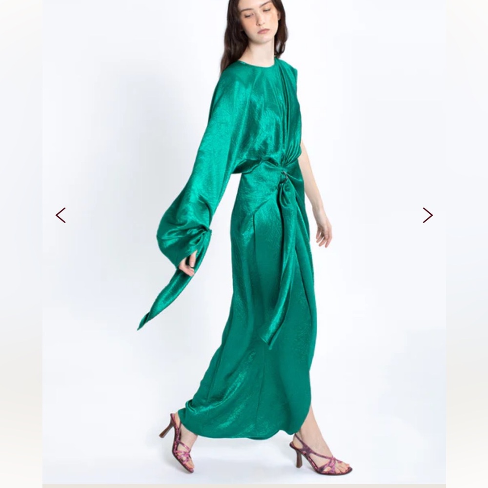 Sies Marjan Emerald Green Draped Dress - Picture 2 of 7